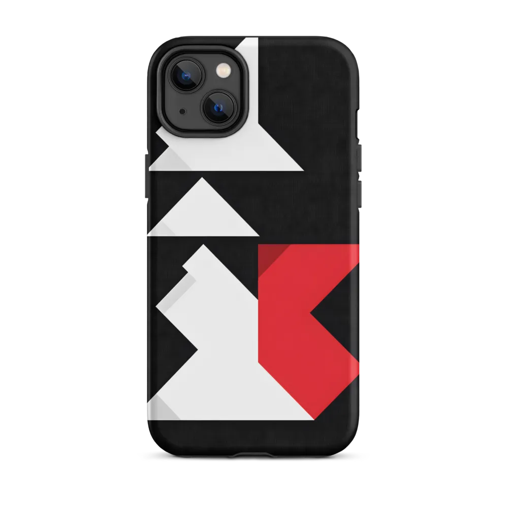 Geometric Symphony in Contrast | Phone Case |  14 Plus | Tough Case | Matte
