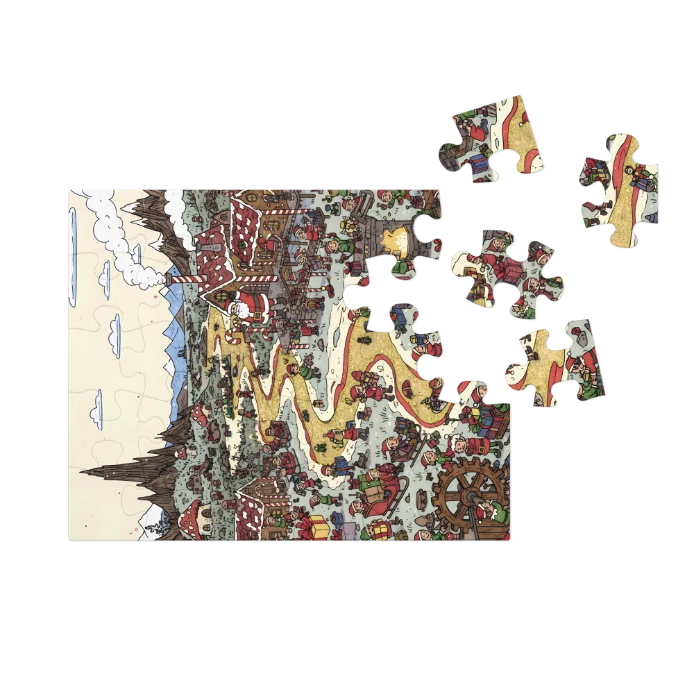 Gingerbread Village 
 Jigsaw Puzzle in Tin Box