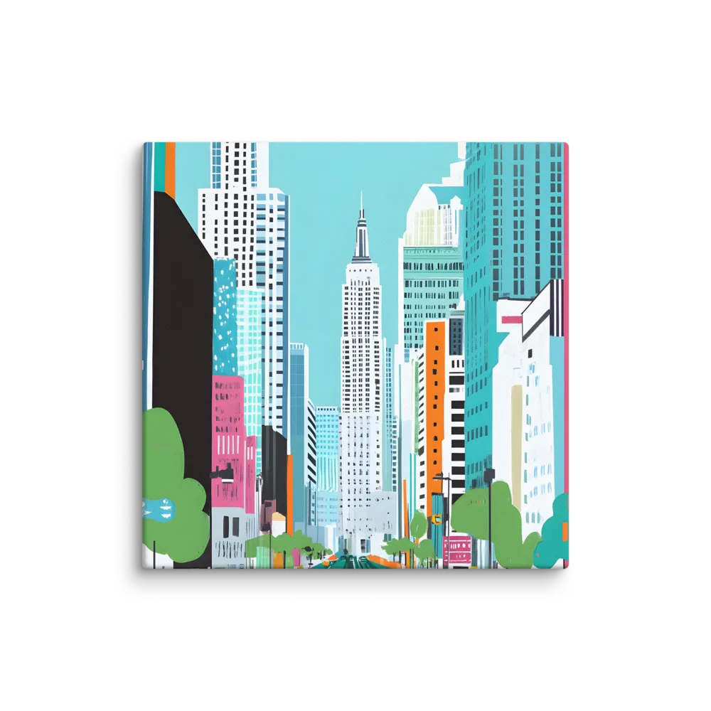 Urban Symphony: A Modern Cityscape | Canvas | 24″×24″