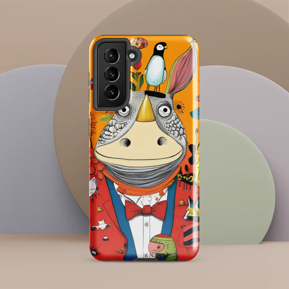 Whimsical Rhinoceros: A Playful Encounter