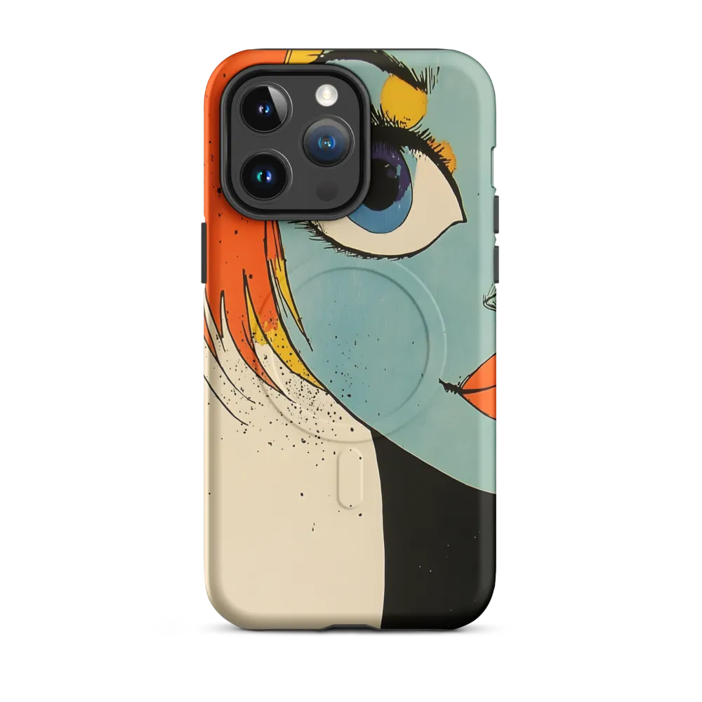 Vivid Expressions: A Portrait in Blue | Phone Case |  14 Pro Max | MagSafe® Tough Case | Matte