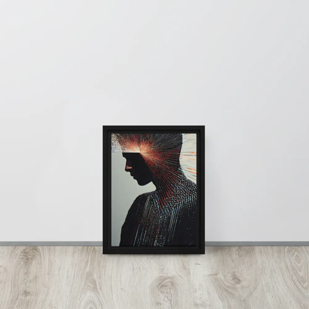 Radiant Reflection: An Abstract Journey of Thought | Canvas with White Frame | 9″×12″