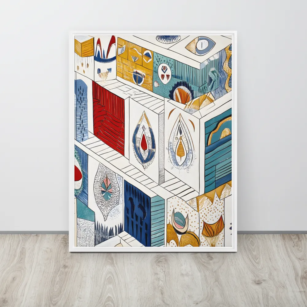 Symphony of Geometric Harmony | Canvas with White Frame | 24″×32″
