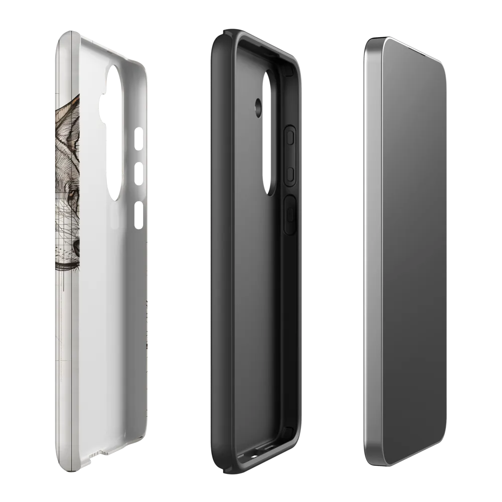 Geometric Harmony: The Essence of Wolves | Phone Case |  S24 Plus | Tough Case | Matte