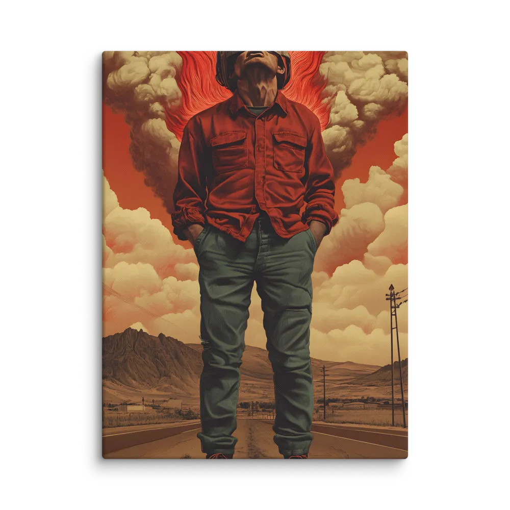 Defiant Spirit in a Surreal Landscape | Canvas | 24″×32″