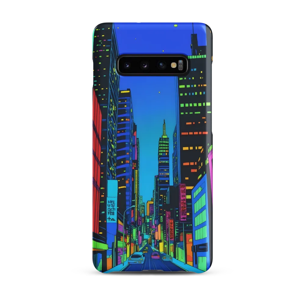 Neon Dreamscape: A Futuristic City at Dusk | Phone Case |  S10 Plus | Snap Case | Matte
