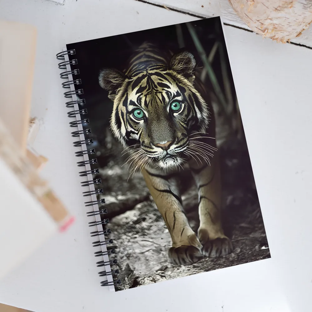 Majestic Gaze: The Tiger's Presence | Spiral Notebook