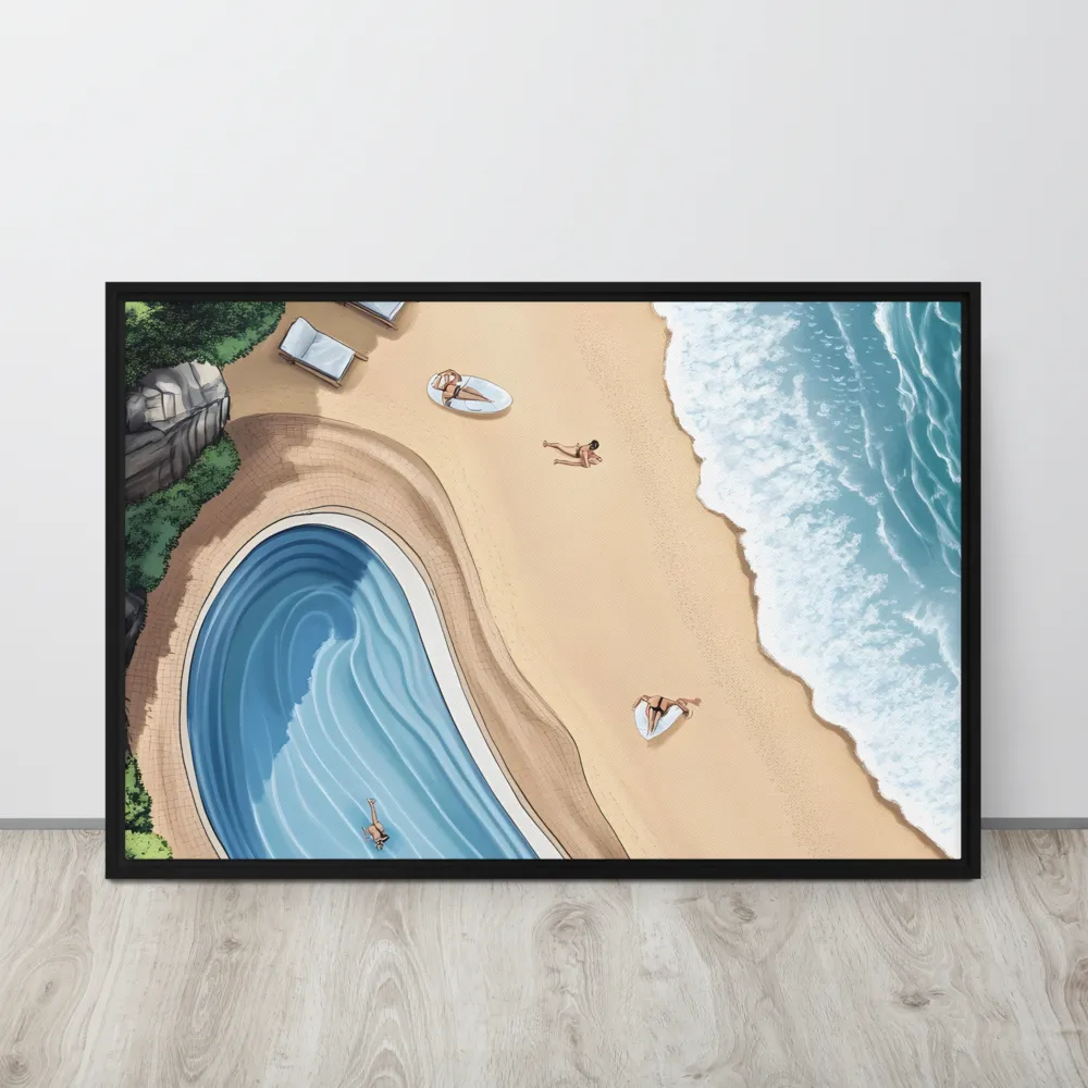 Serenity by the Shore | Canvas with Black Frame | 24″×36″