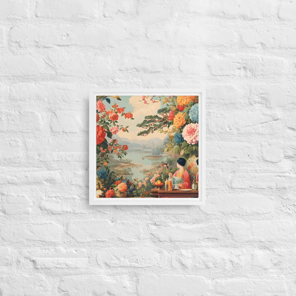 Terrace of Blossoms 
 Canvas with White Frame | 12″x 12″