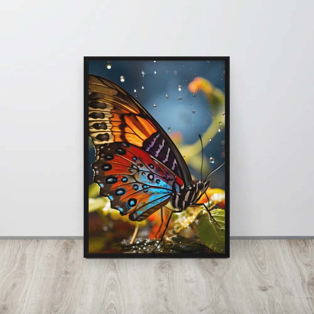 Dance of Colors: The Butterfly's Elegance | Canvas with Black Frame | 20″×28″