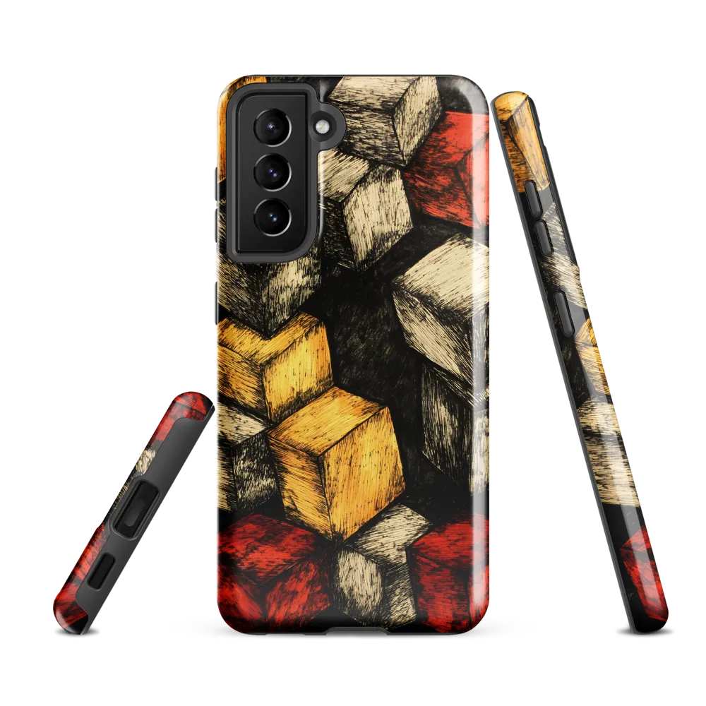 Dynamic Cubes: An Exploration in Color and Form | Phone Case |  S21 FE | Tough Case | Glossy
