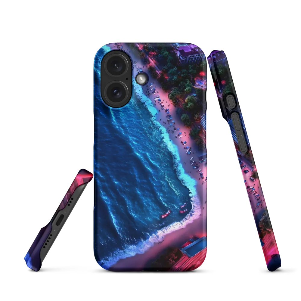 Twilight Reflections: A Serene Beach Aerial | Phone Case |  16 | Snap Case | Matte