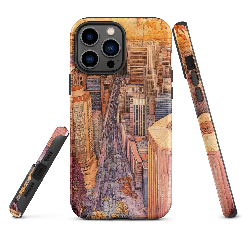 Mosaic Cityscape at Dusk