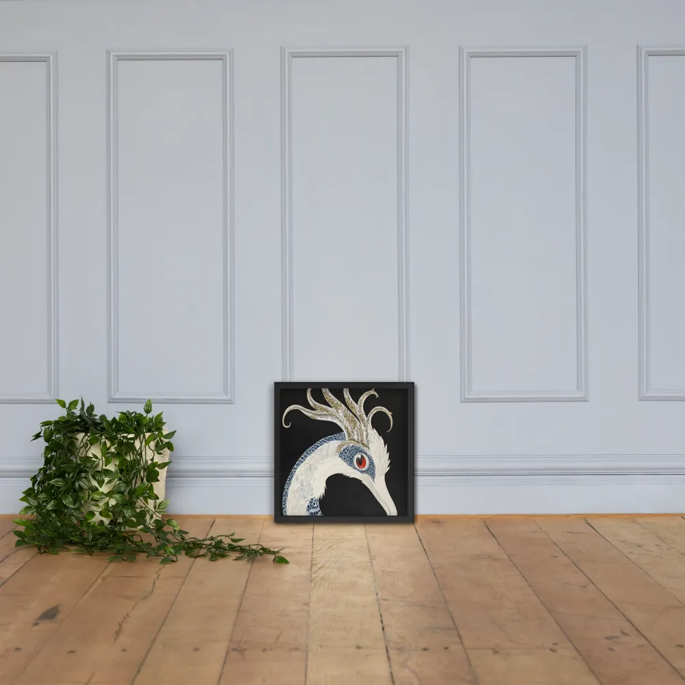 Elegance of the Majestic Peacock | Poster with Black Frame | 16″×16″