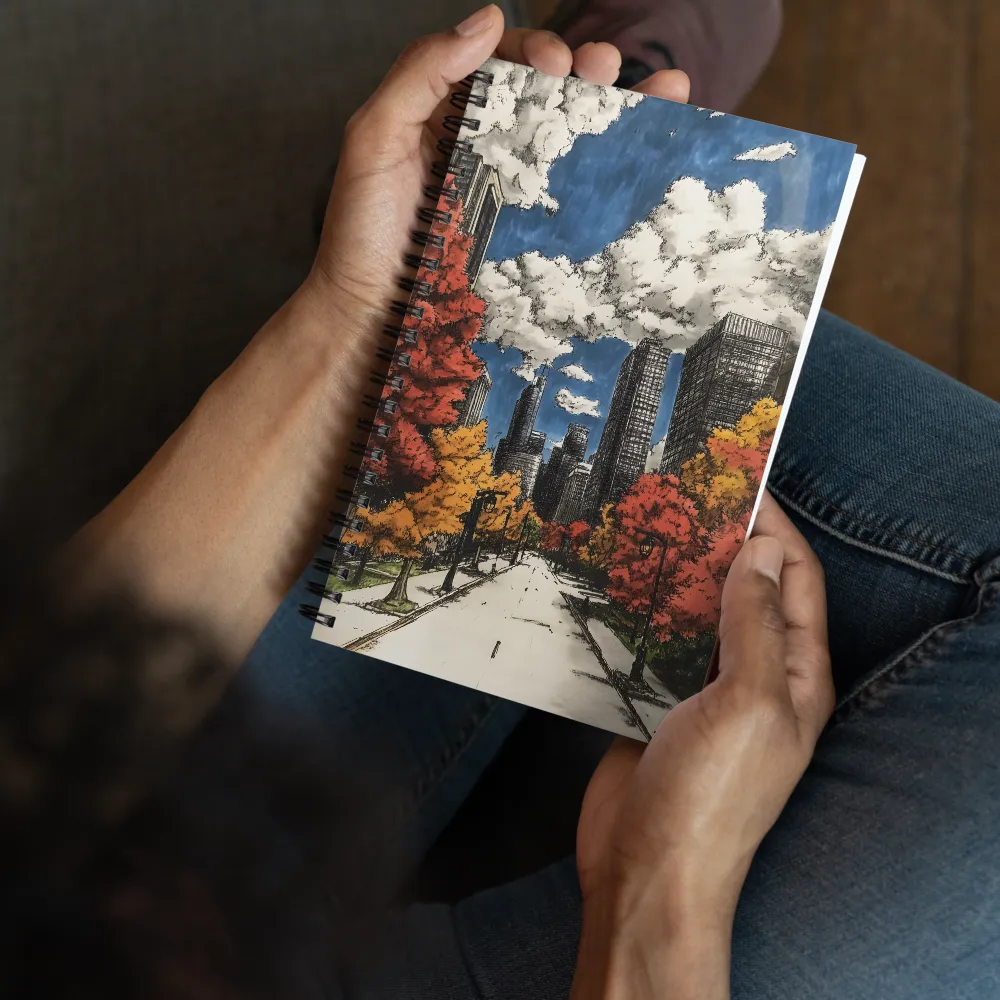 Autumn Serenity in the City | Spiral Notebook