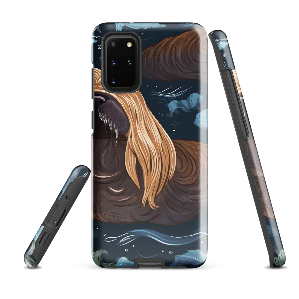 Whimsical Walruses in Deep Blue