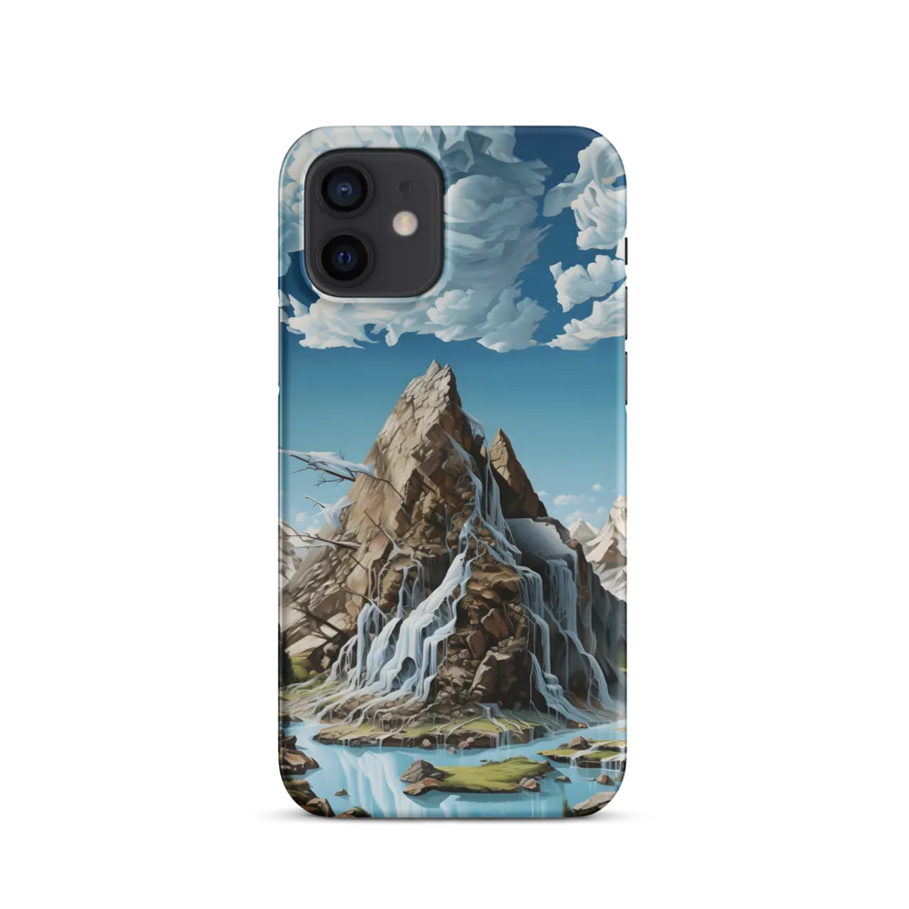 Majestic Cascade: A Mountain Masterpiece | Phone Case |  12 | Snap Case | Matte
