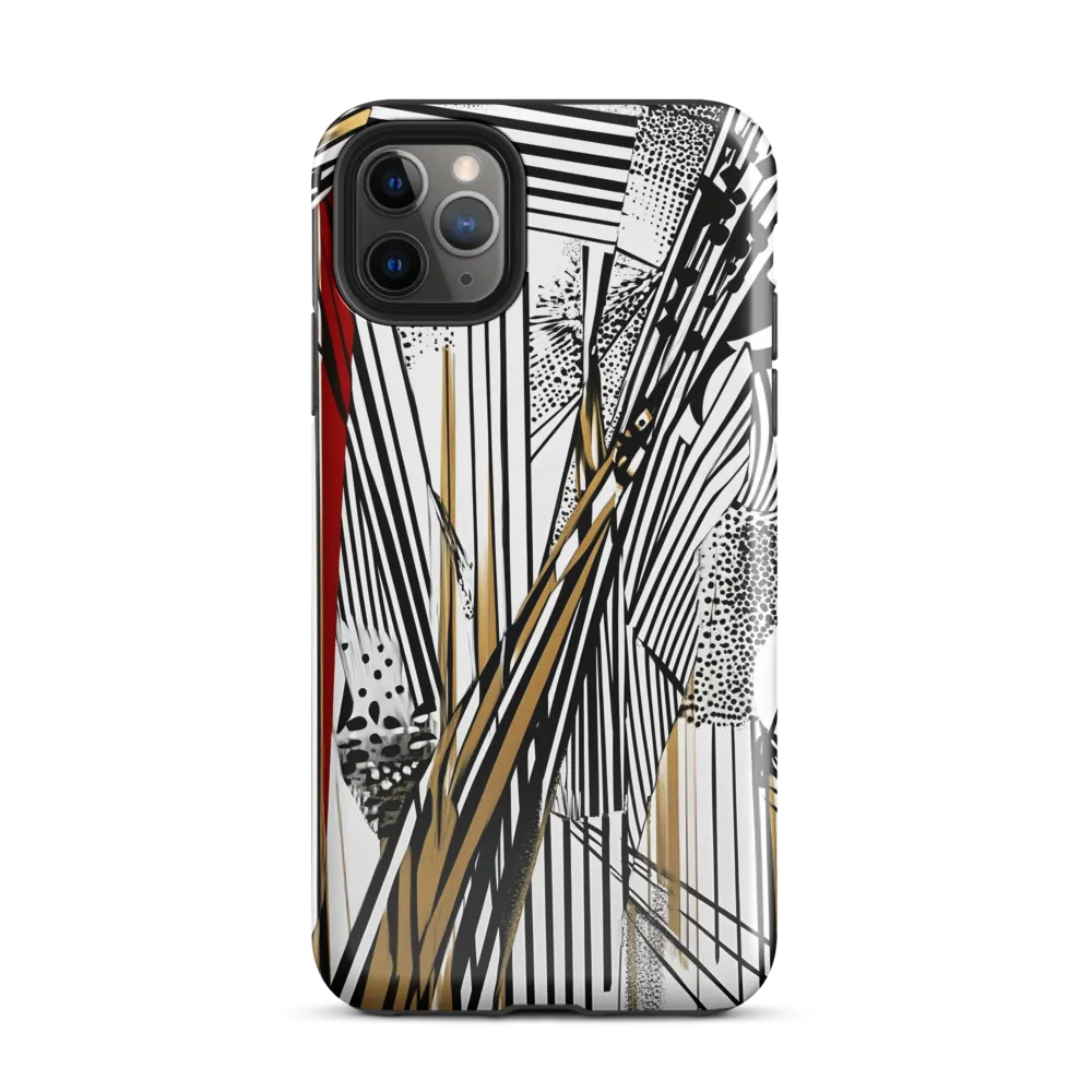 Dynamic Stripes: An Abstract Journey | Phone Case |  11 Pro Max | Tough Case | Glossy