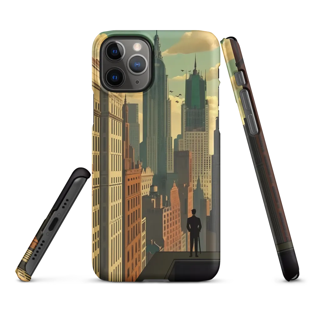 Urban Dreams: A Silhouette in Art Deco Cityscape