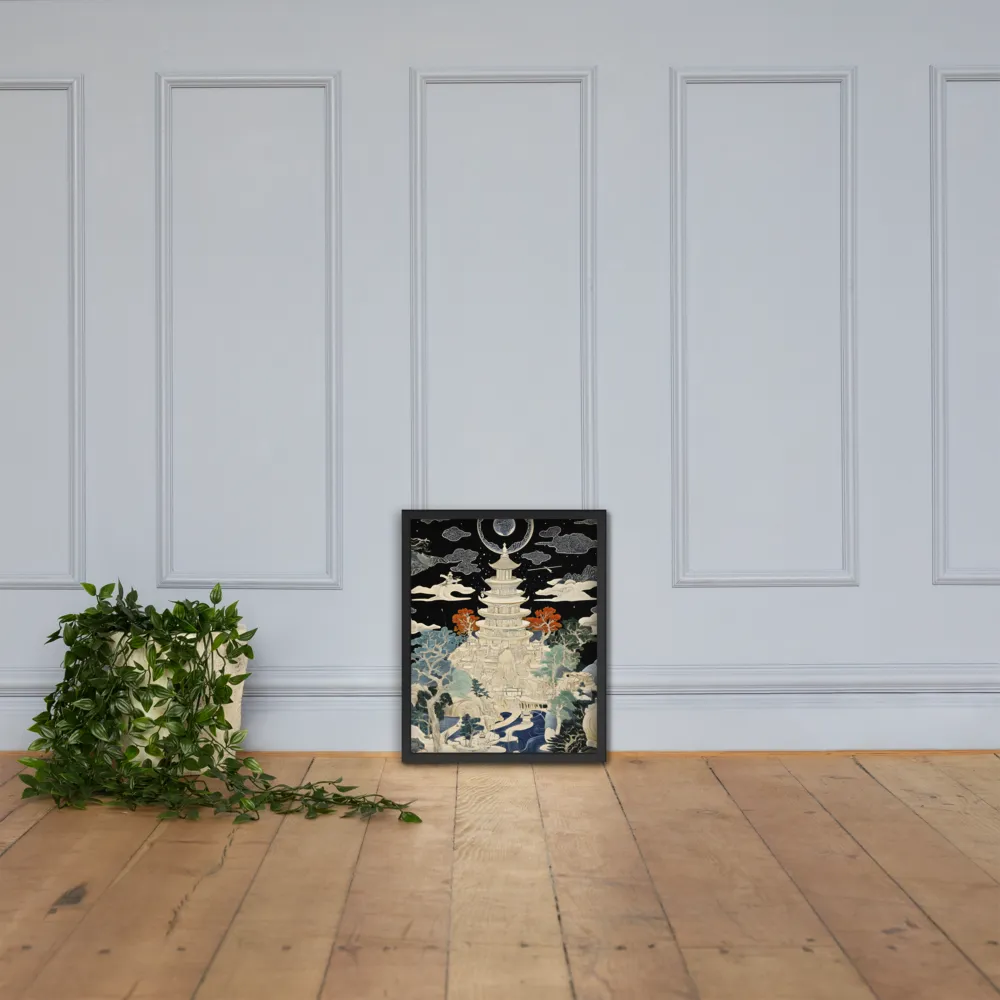 Whispers of the Pagoda | Poster with Black Frame | 16″×20″