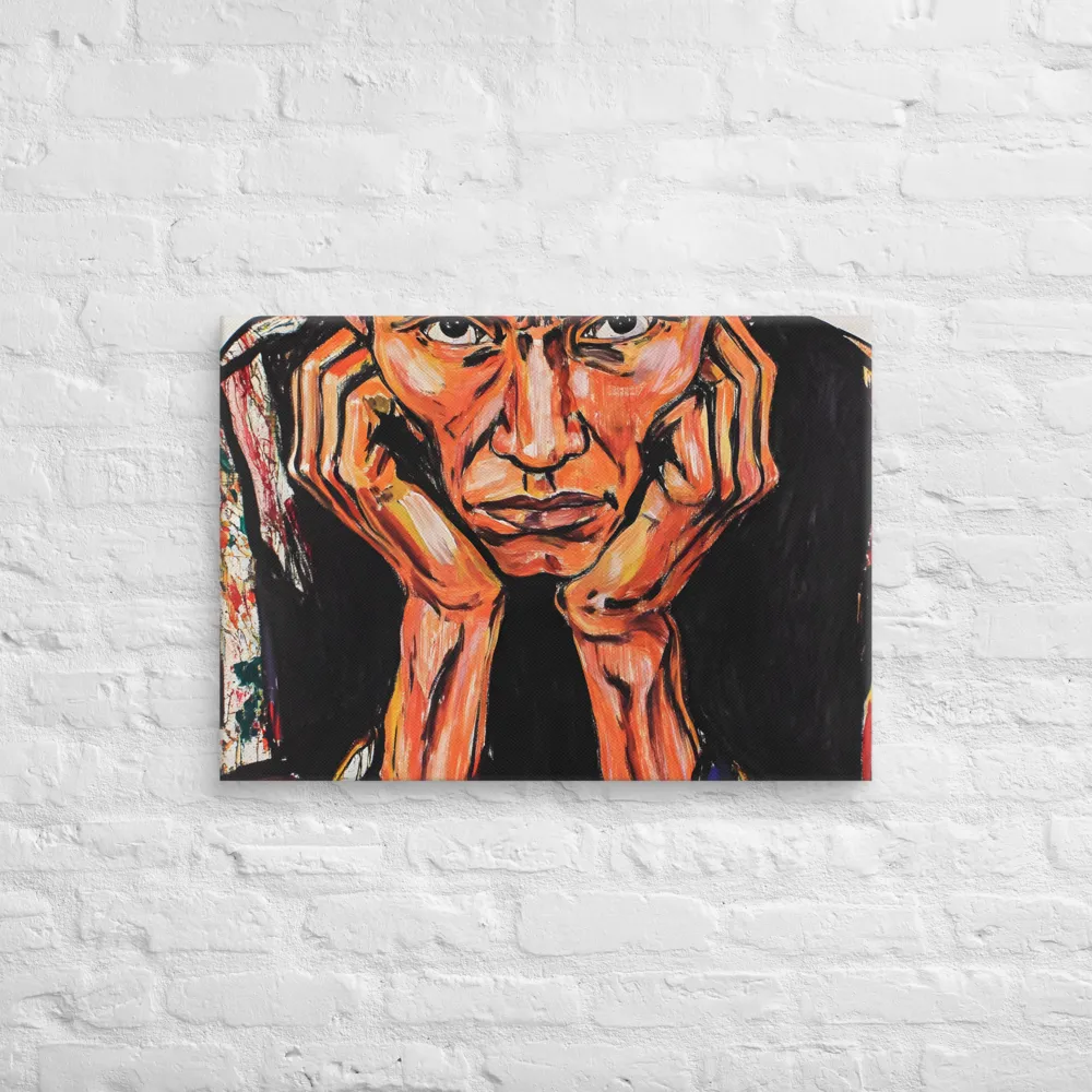 Contemplative Intensity: An Expressionist Portrait | Canvas | 20″×28″