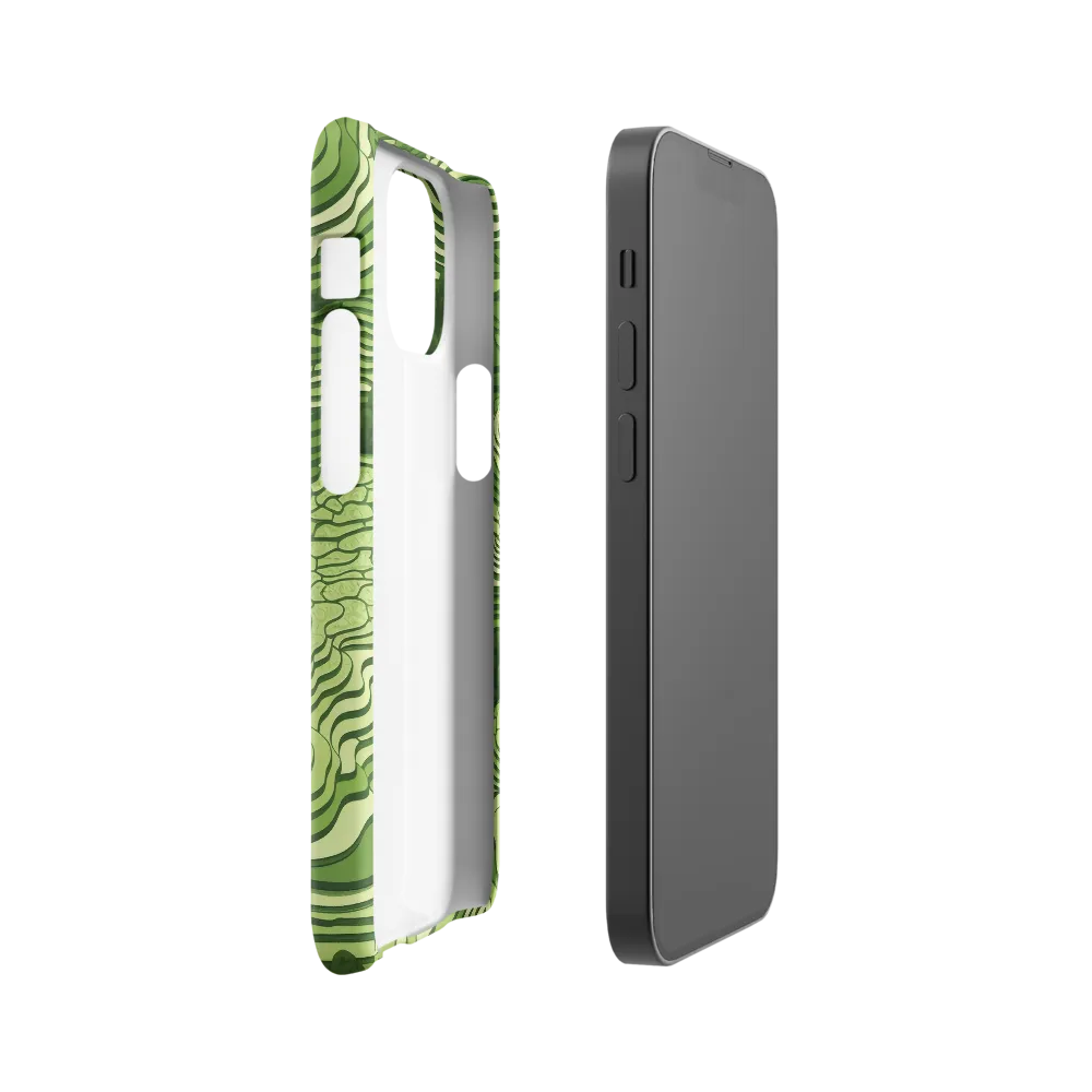 Waves of Green: An Abstract Landscape | Phone Case |  13 Mini | Snap Case | Glossy