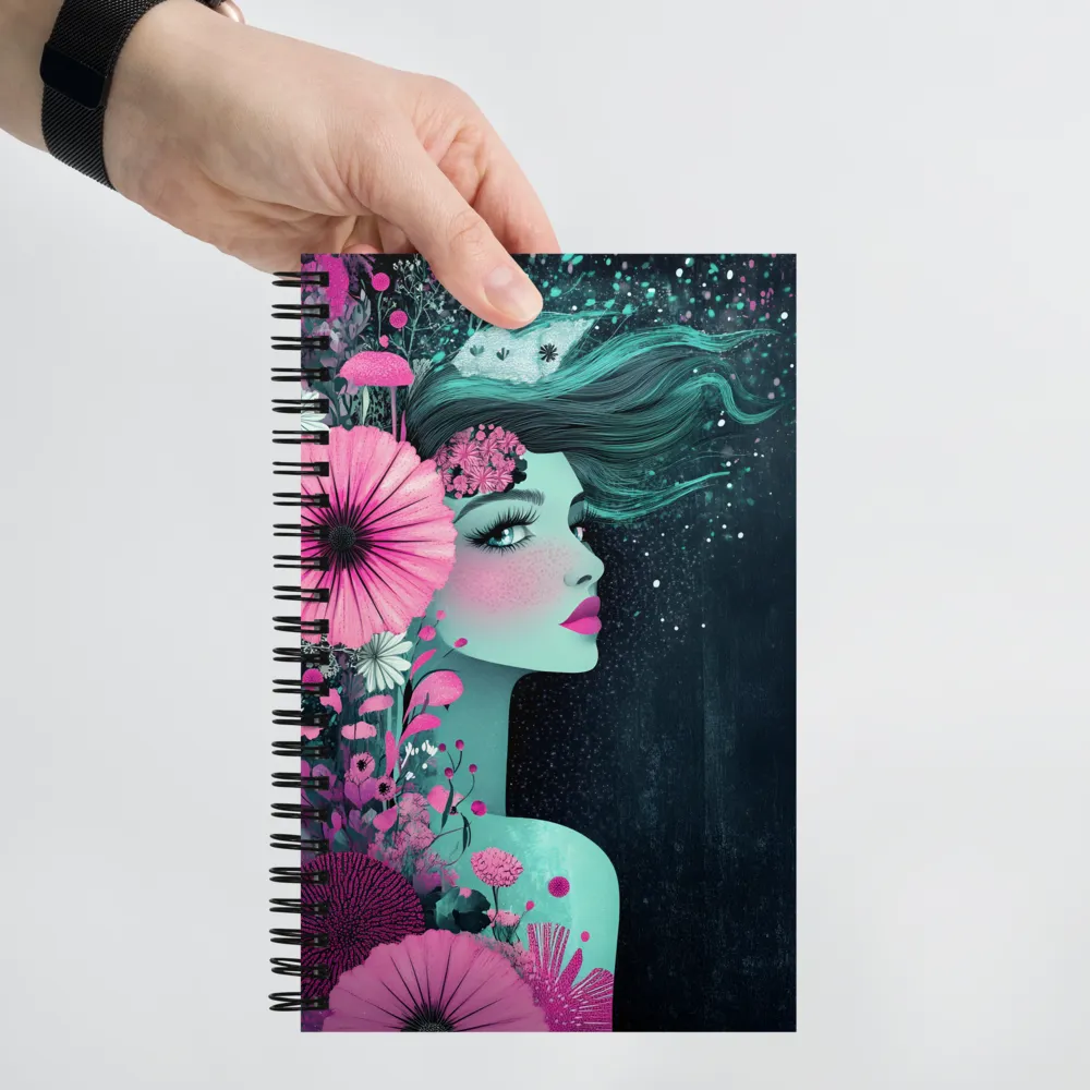 Floral Harmony: Portrait of Serenity | Spiral Notebook