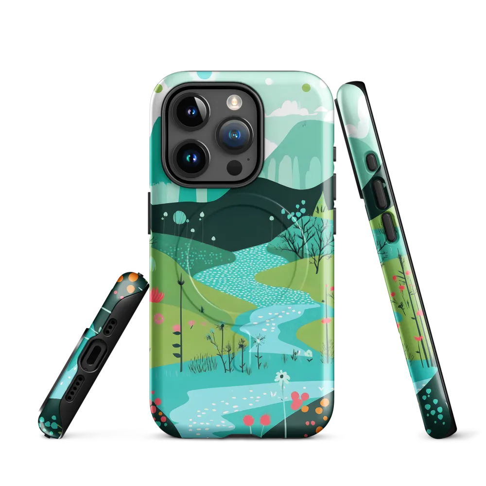 Whimsical River in a Lush Landscape