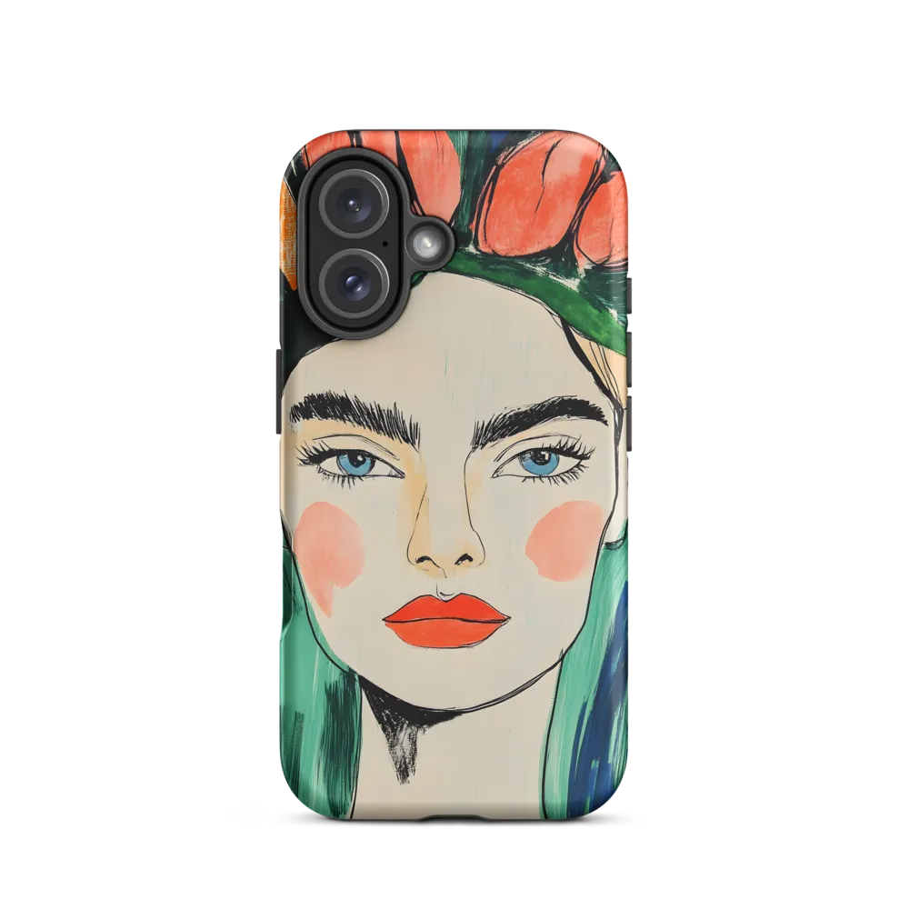 Radiant Bloom: A Serene Portrait | Phone Case |  16 | Tough Case | Matte