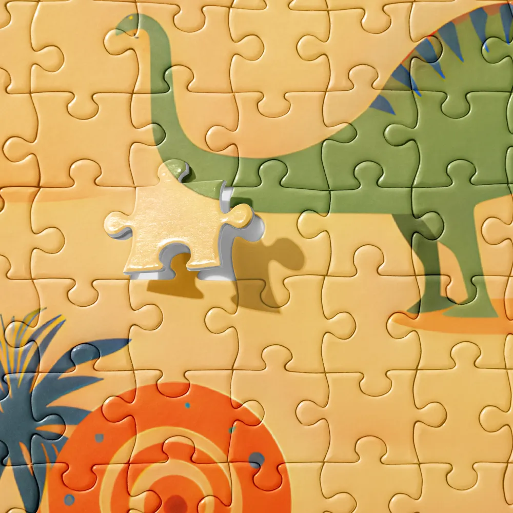 Dinosauria Delight: A Colorful Prehistoric Adventure | Jigsaw Puzzle | 252/520 pieces