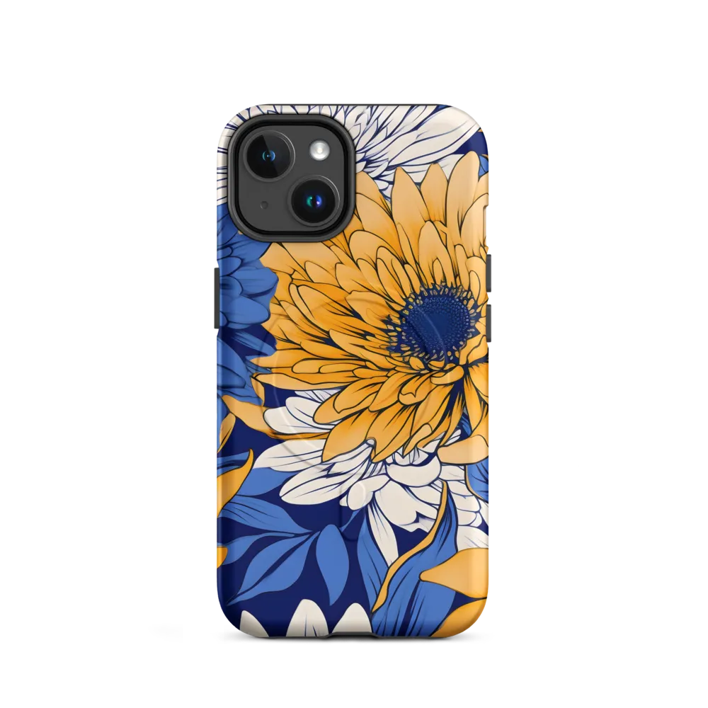 Floral Harmony in Blue and Yellow