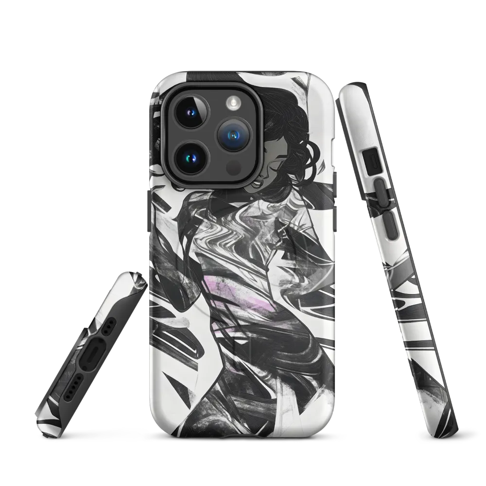 Fluid Grace: The Dance of Shadows | Phone Case |  14 Pro | MagSafe® Tough Case | Matte