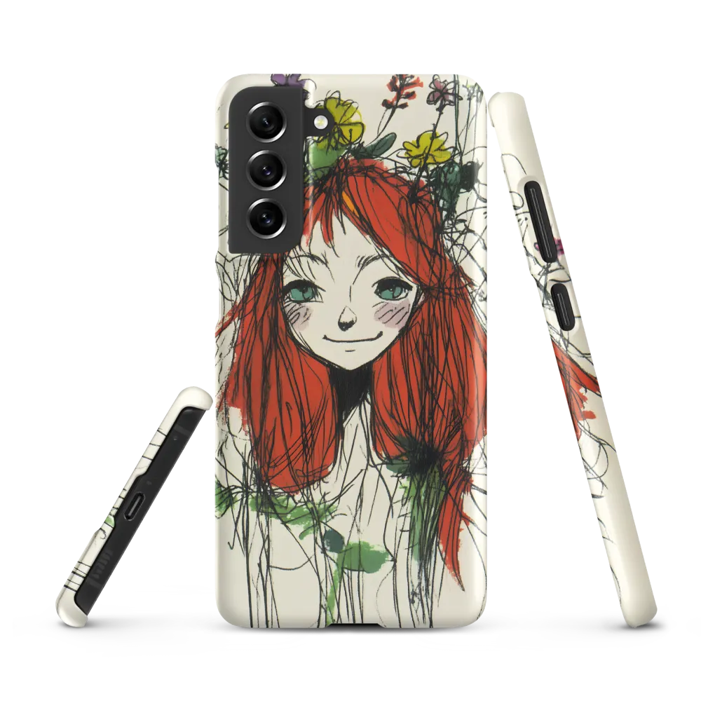 Whimsical Floral Portrait | Phone Case |  S21 FE | Snap Case | Matte