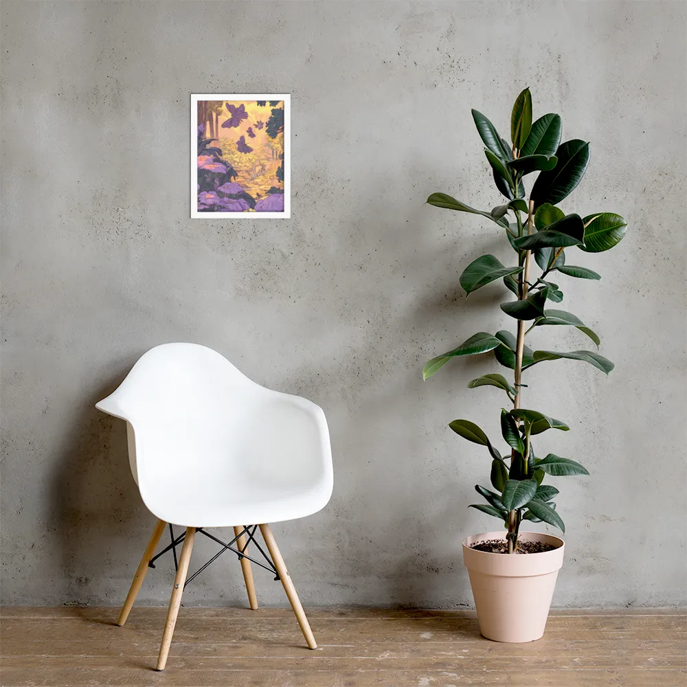 A Serene Dance of Butterflies | Poster with White Frame | 11″×14″