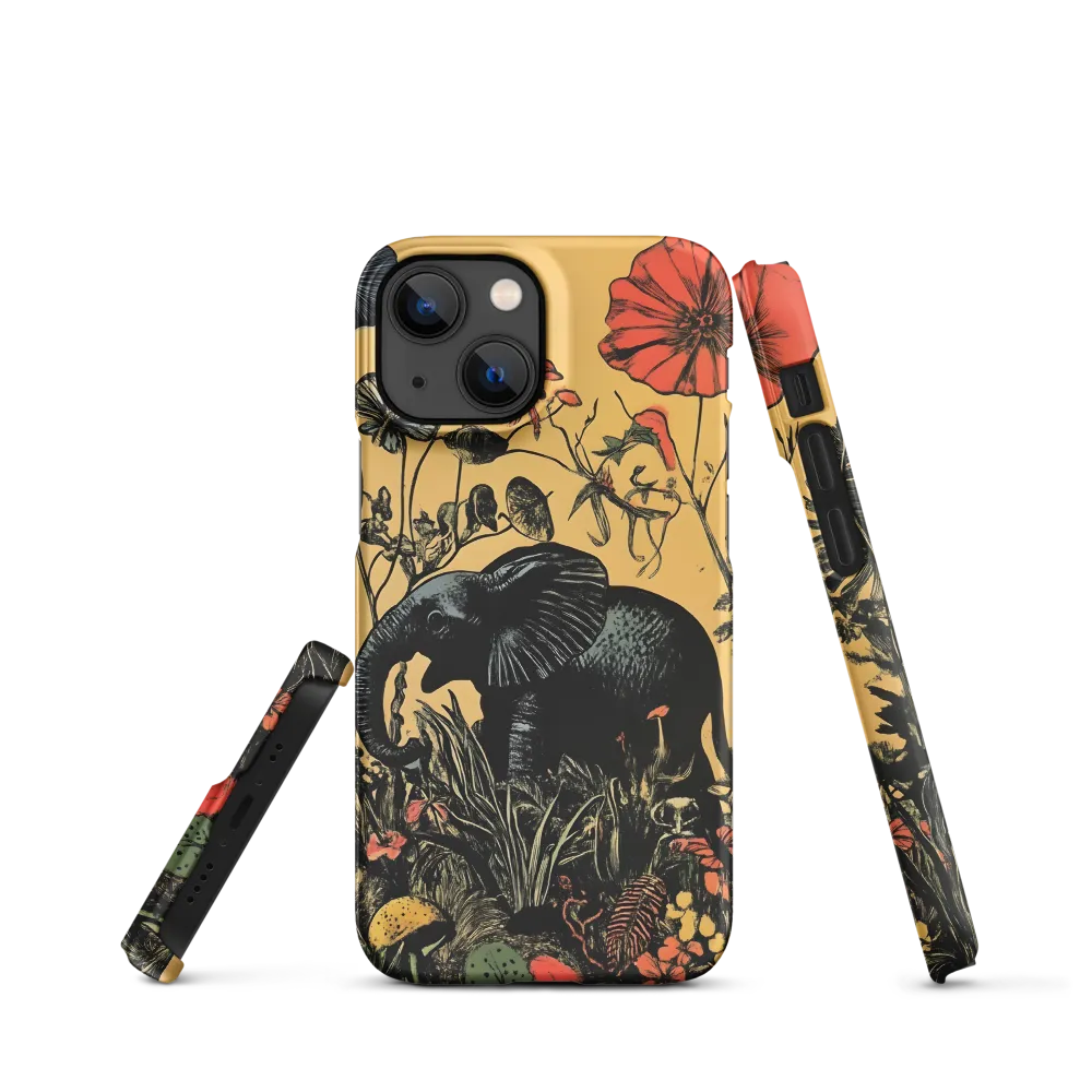 Floral Majesty: The Elephant's Sanctuary | Phone Case |  13 Mini | Snap Case | Matte