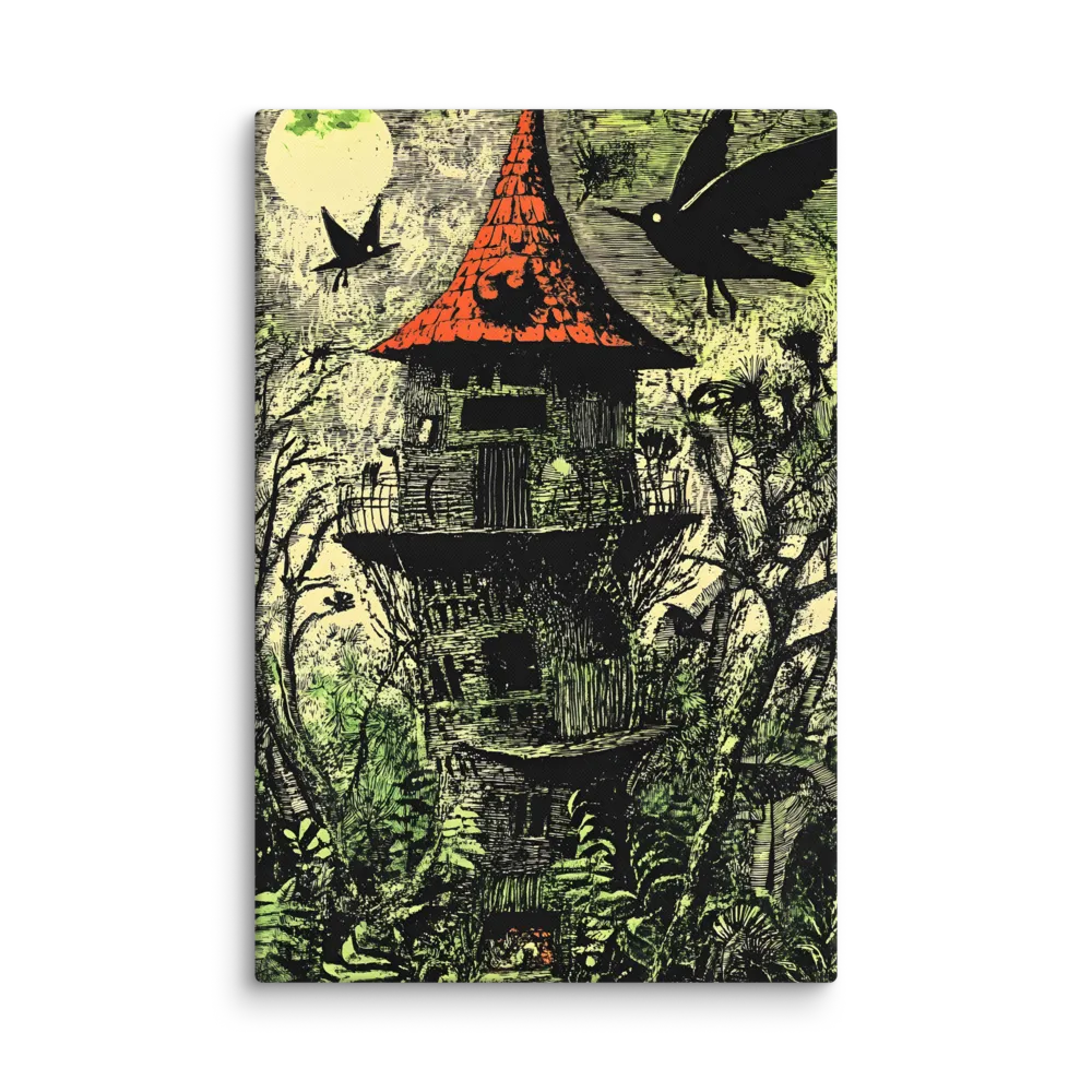 Enchanted Tower Under a Moonlit Sky