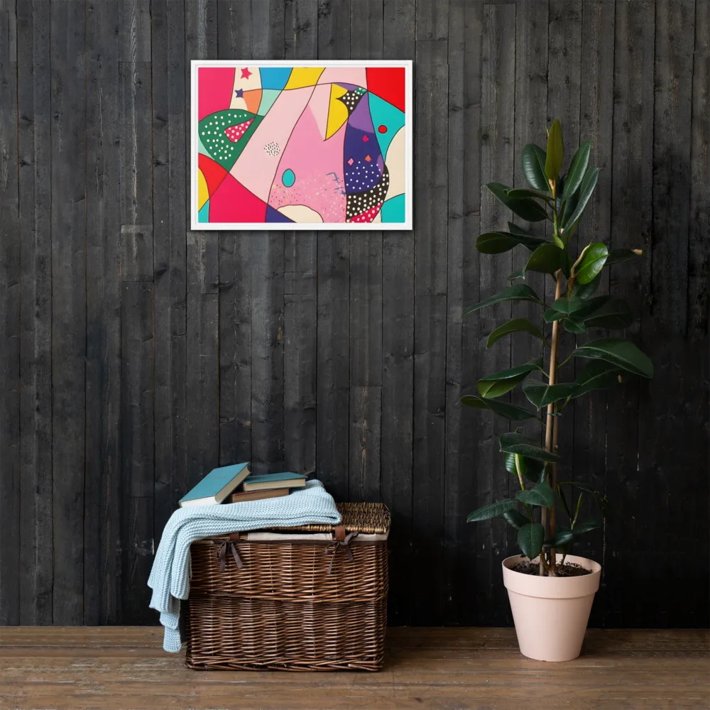 Playful Geometry in Color | Canvas with White Frame | 18″×24″