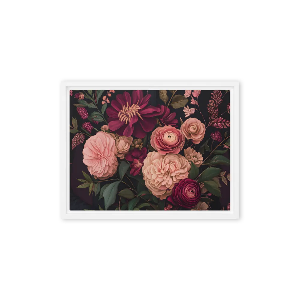 Botanical Elegance | Canvas with White Frame | 12″×16″