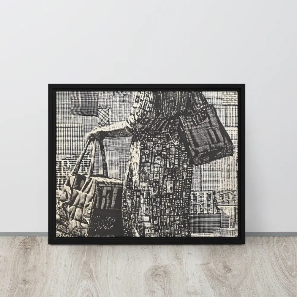 Urban Reflections: A Shopping Narrative | Canvas with Black Frame | 16″×20″