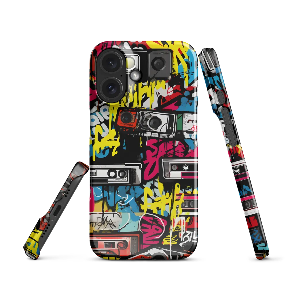 Urban Nostalgia: A Retro Cassette Explosion | Phone Case |  16 | Snap Case | Glossy