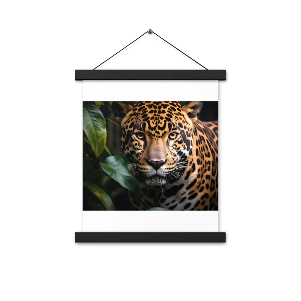 The Intensity of Nature: A Jaguar’s Gaze | Poster With Black Wood Hanger | 11″×14″