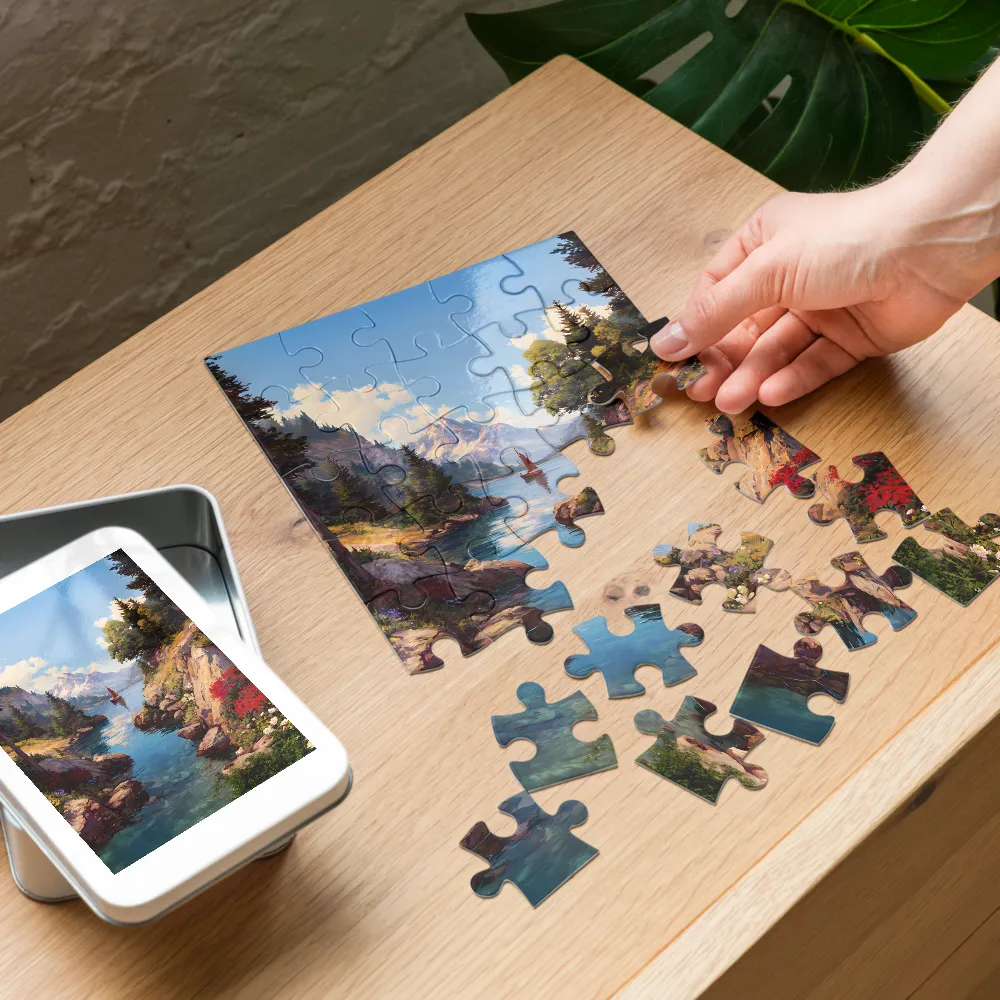 Alpine Cove 
 Jigsaw Puzzle in Tin Box