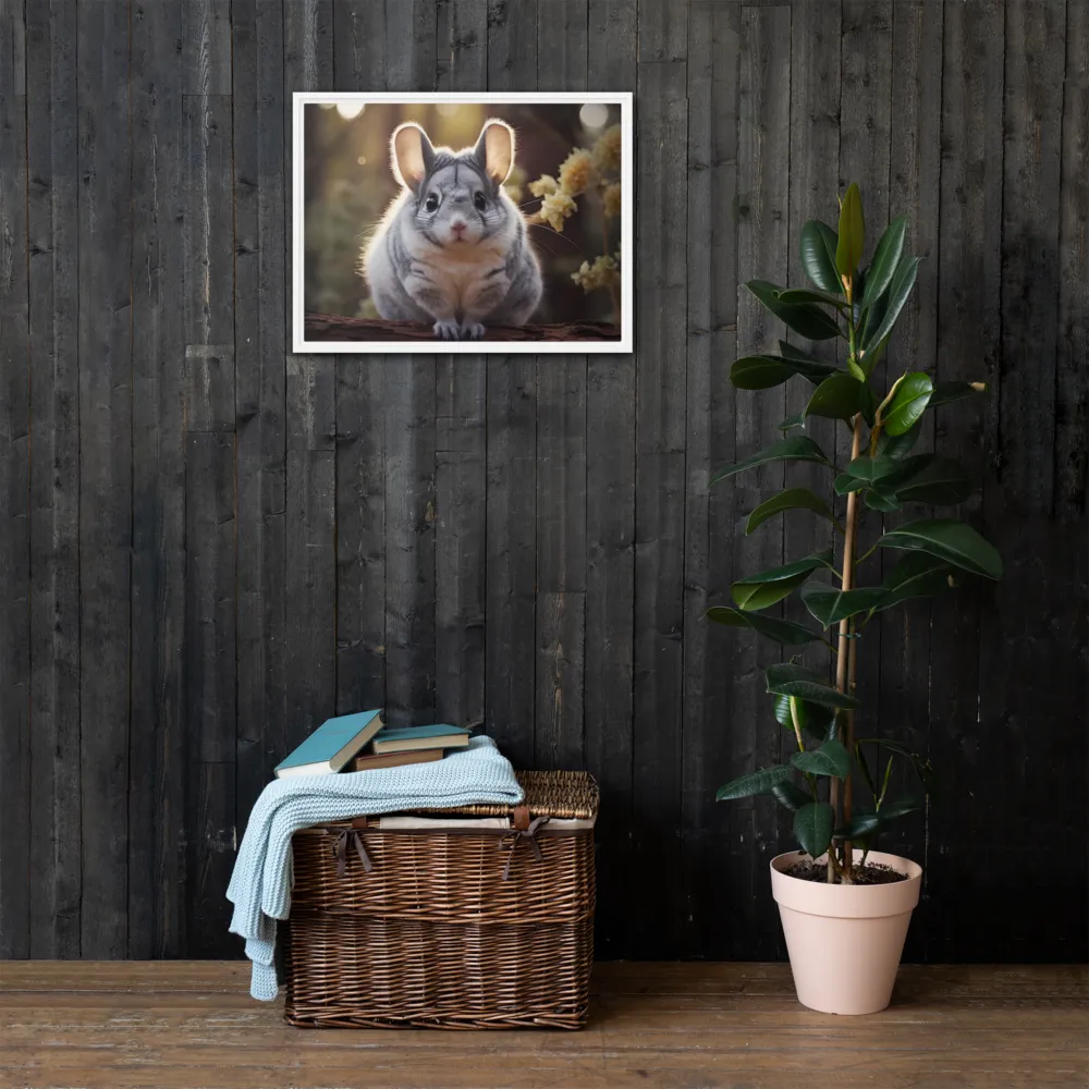 Curious Chinchilla in the Forest | Canvas with White Frame | 18″×24″