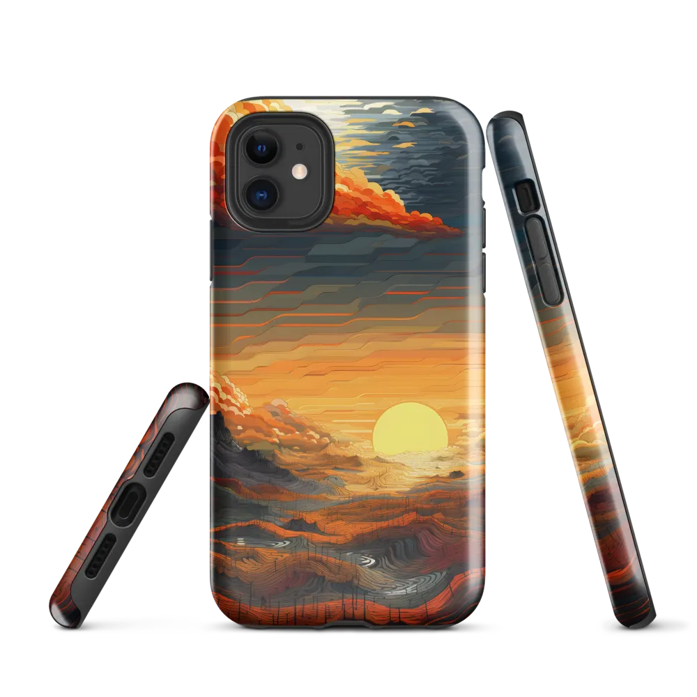 Ethereal Sunset: A Serene Landscape in Flowing Forms