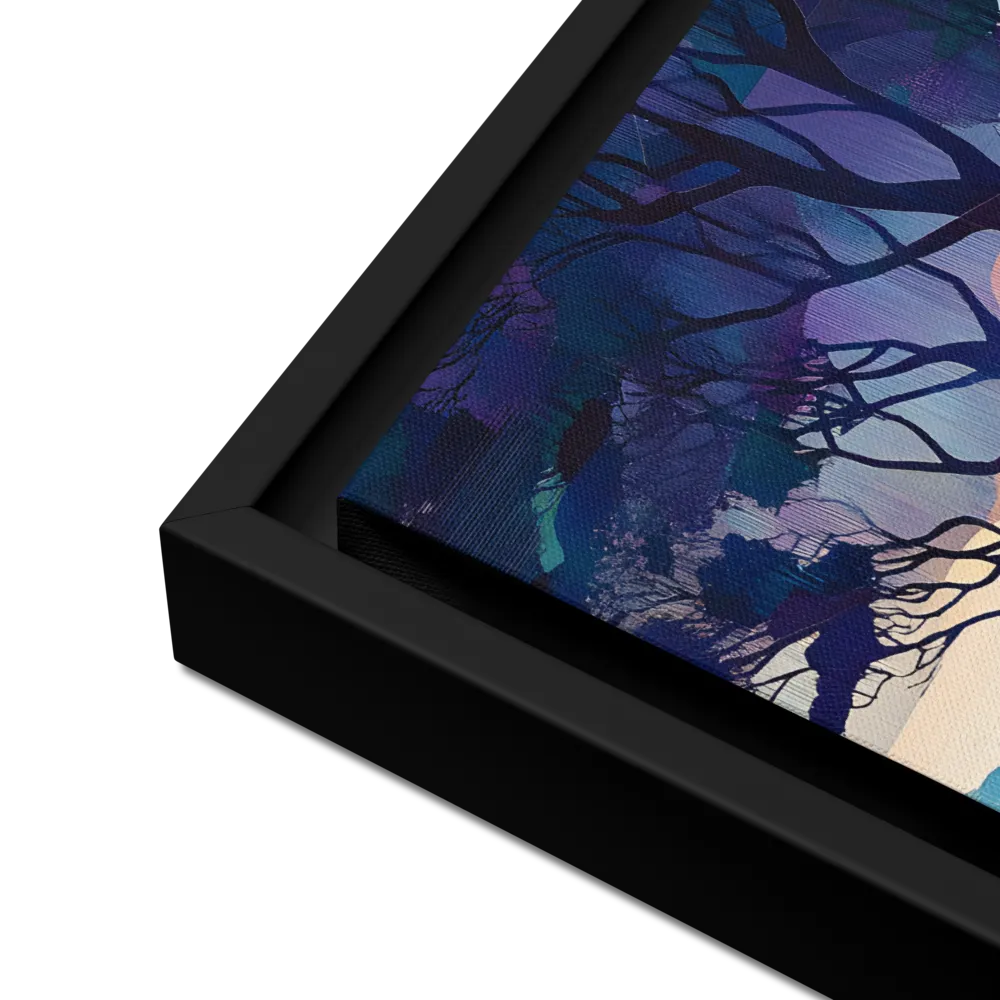 Tranquil Geometry: A Journey Through Color | Canvas with Black Frame | 12″×16″