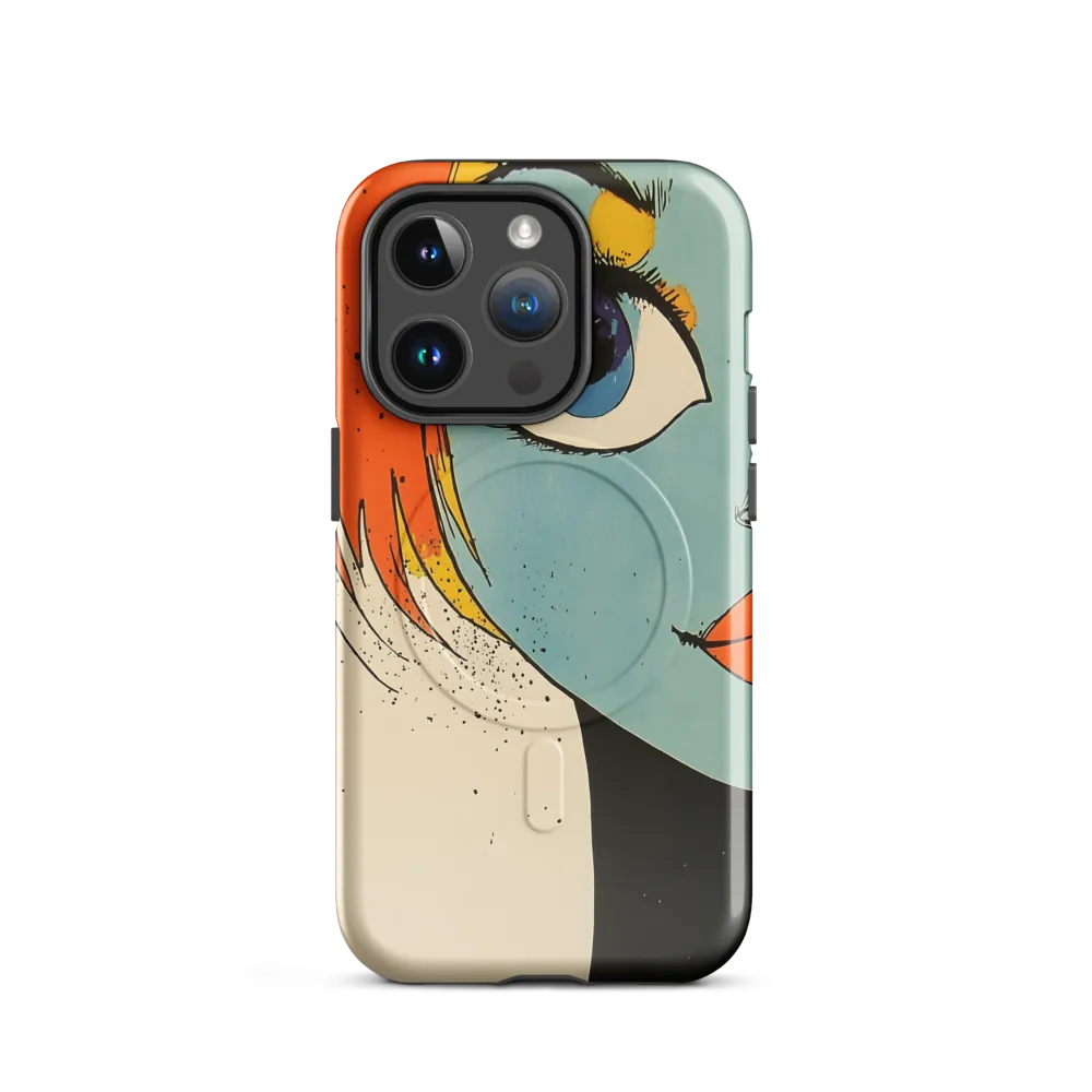 Vivid Expressions: A Portrait in Blue | Phone Case |  14 Pro | MagSafe® Tough Case | Glossy