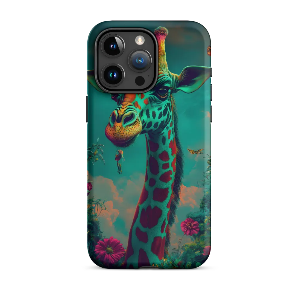 Whimsical Giraffe Among Blossoms | Phone Case |  15 Pro Max | Tough Case | Matte