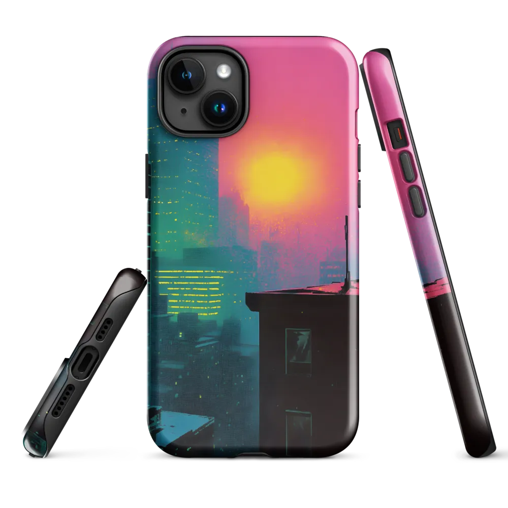 Neon Horizon | Phone Case |  15 Plus | Tough Case | Glossy
