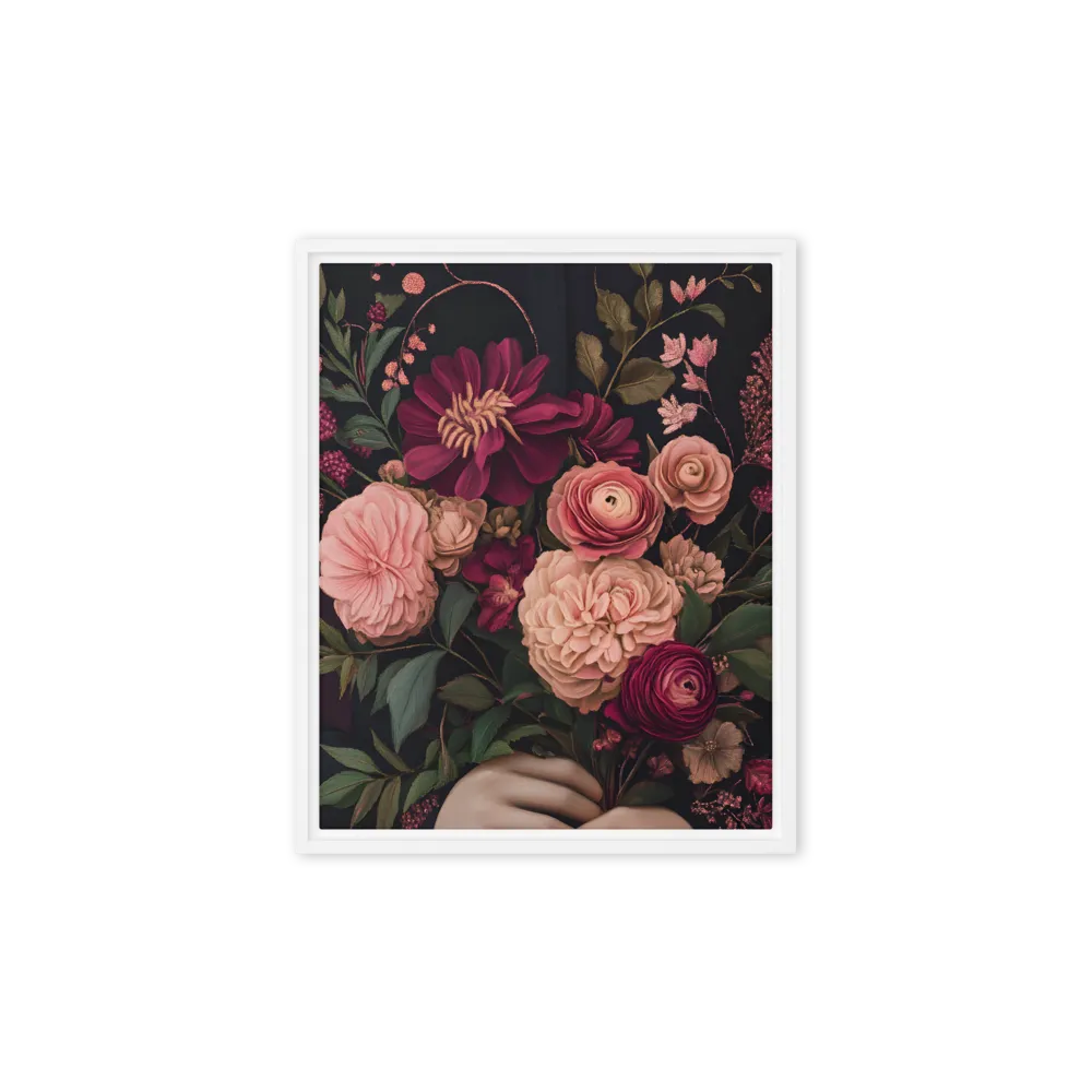 Botanical Elegance | Canvas with White Frame | 8″×10″