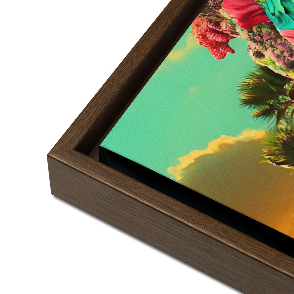 Ethereal Skull Garden | Canvas with Brown Frame | 24″×36″